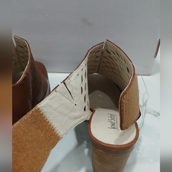 NWT 🔥 Joseph Seibel Leather Brown Peep-Toe Heeled Sandals Size 37 EU NEW IN BOX - Picture 15 of 16